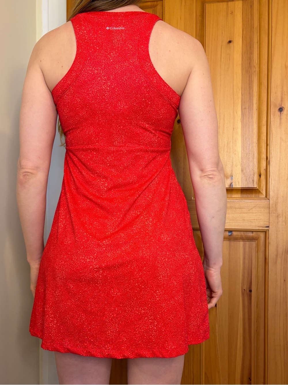 Columbia A-line sporty dress in speckled red - Picture 8 of 8